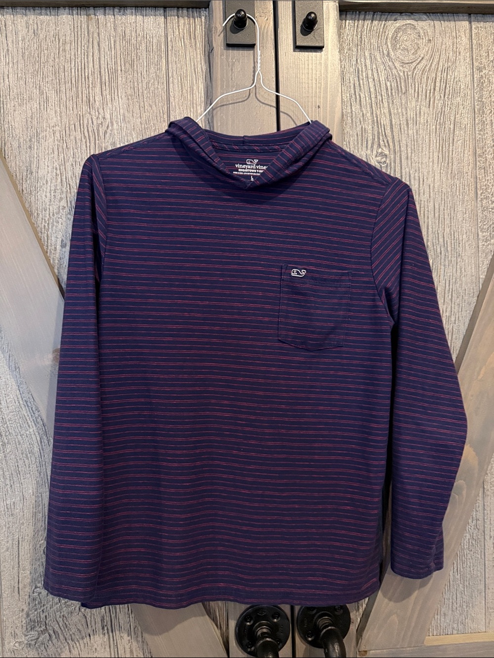 Vineyard Vines Edgartown T-shirt Navy Hoodie Red Stripes